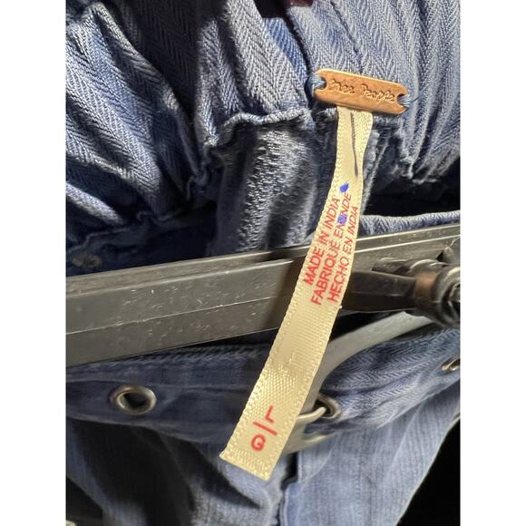 NWOT Free People We The Free Sloane Belted Pants Size Large Blue - Picture 6 of 7